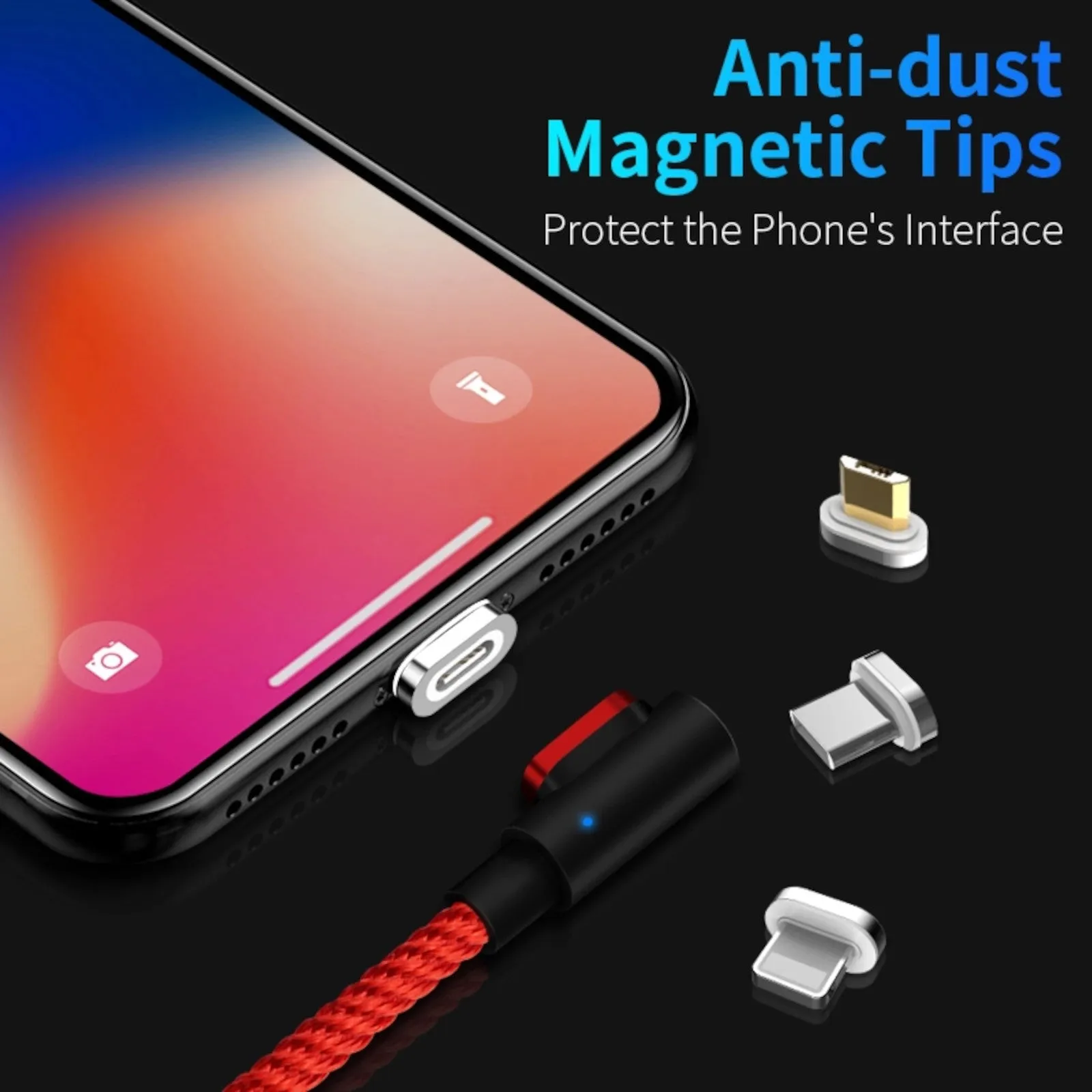 Fast Charging Magnetic Charging & Data Cable - L-Shape