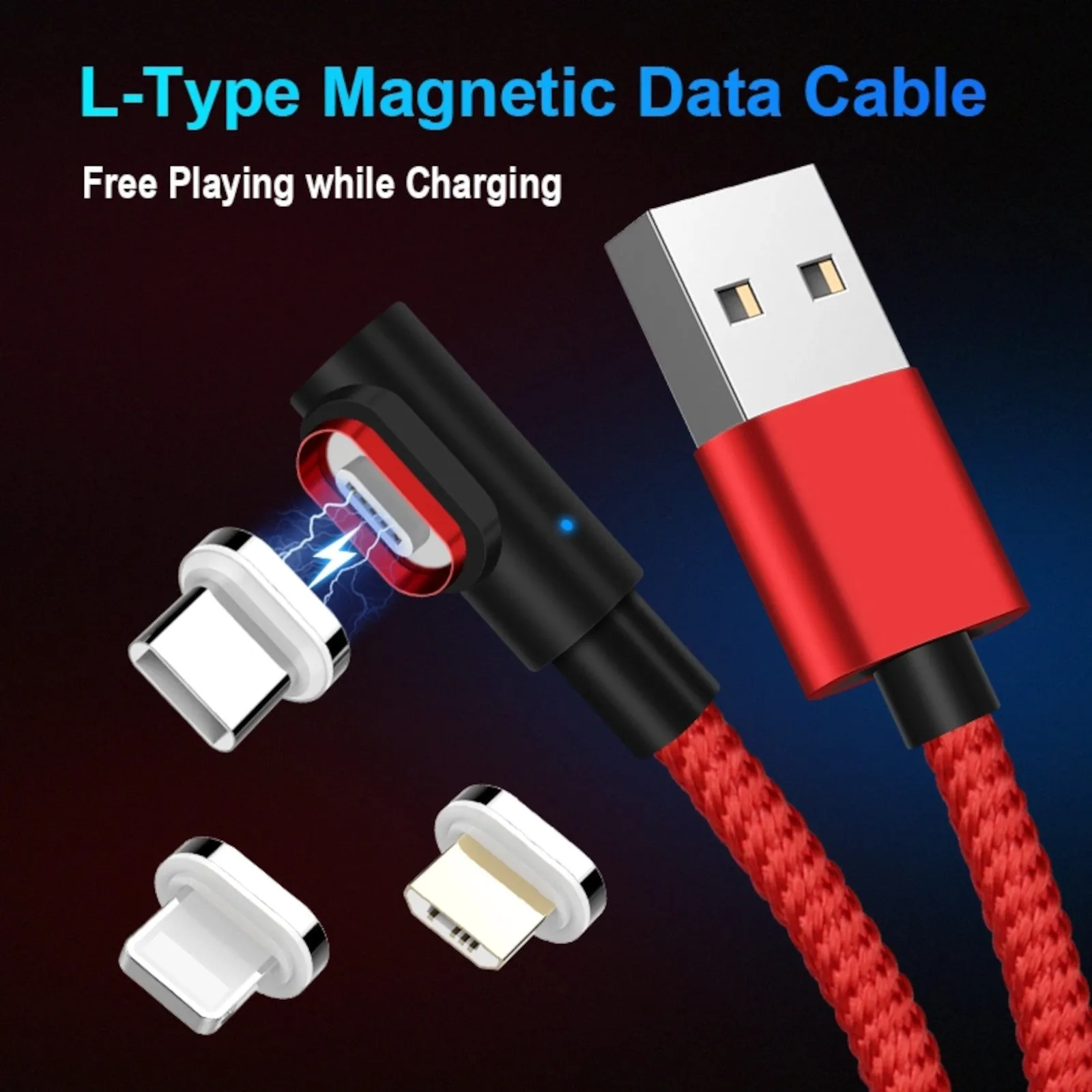 Fast Charging Magnetic Charging & Data Cable - L-Shape