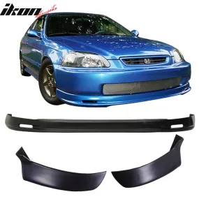 Fits 96-98 Civic 3D Mugen Front Bumper Lip   2PC Rear Bumper Lip Spats