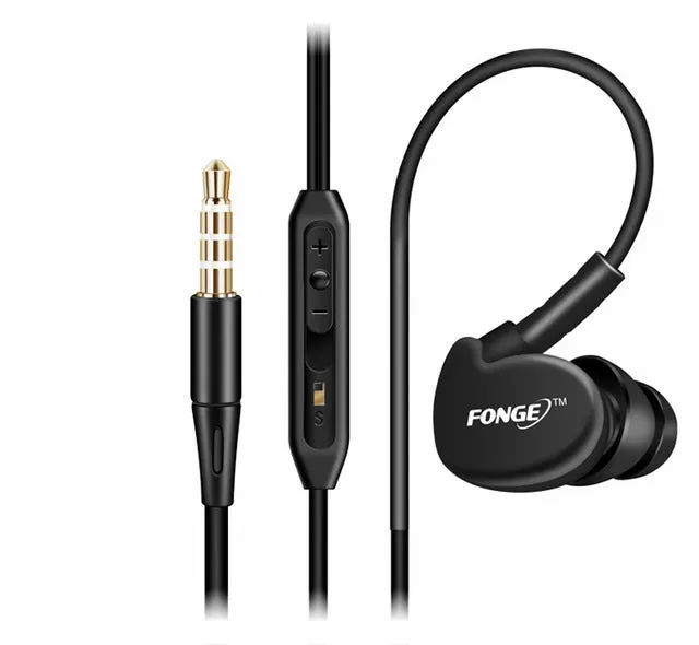 Fonge S500 Sport Earphone In Ear Noise Isolating Sweatproof Runing Earphones with Mic for Phone Headset