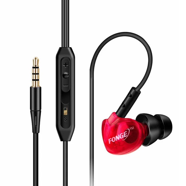 Fonge S500 Sport Earphone In Ear Noise Isolating Sweatproof Runing Earphones with Mic for Phone Headset