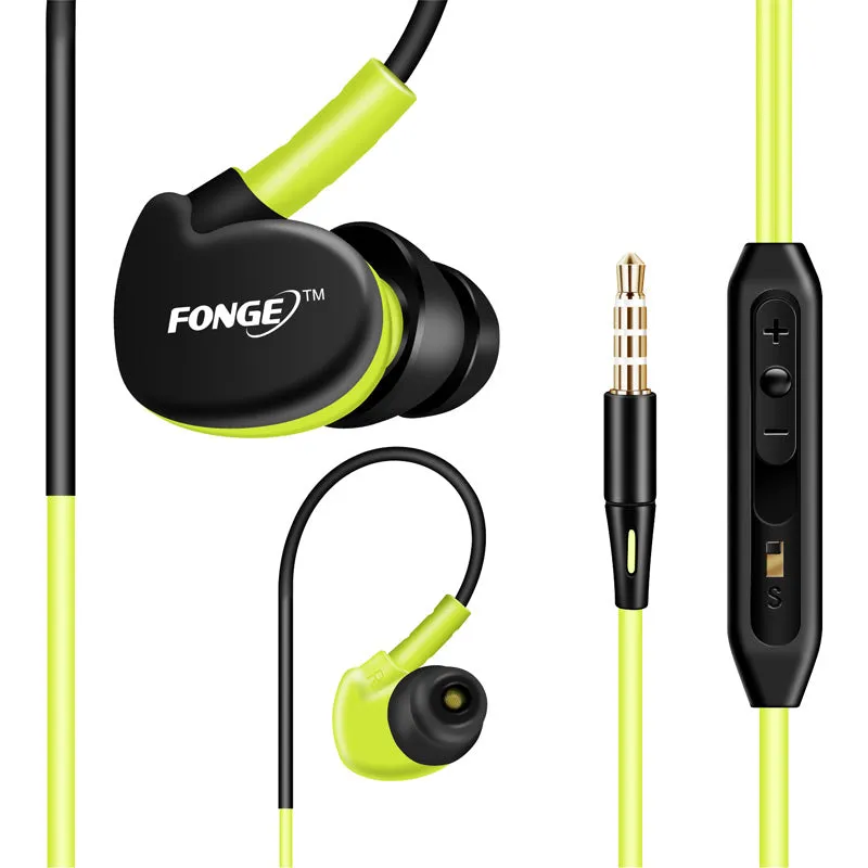 Fonge S500 Sport Earphone In Ear Noise Isolating Sweatproof Runing Earphones with Mic for Phone Headset