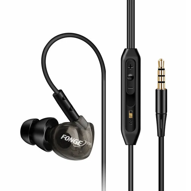 Fonge S500 Sport Earphone In Ear Noise Isolating Sweatproof Runing Earphones with Mic for Phone Headset