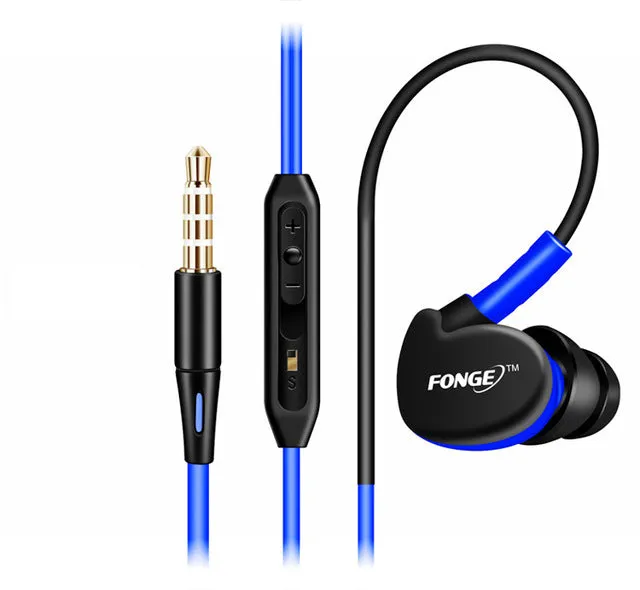 Fonge S500 Sport Earphone In Ear Noise Isolating Sweatproof Runing Earphones with Mic for Phone Headset