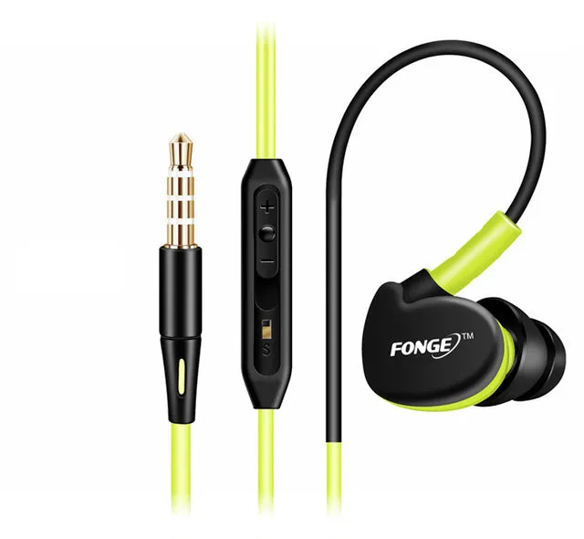 Fonge S500 Sport Earphone In Ear Noise Isolating Sweatproof Runing Earphones with Mic for Phone Headset