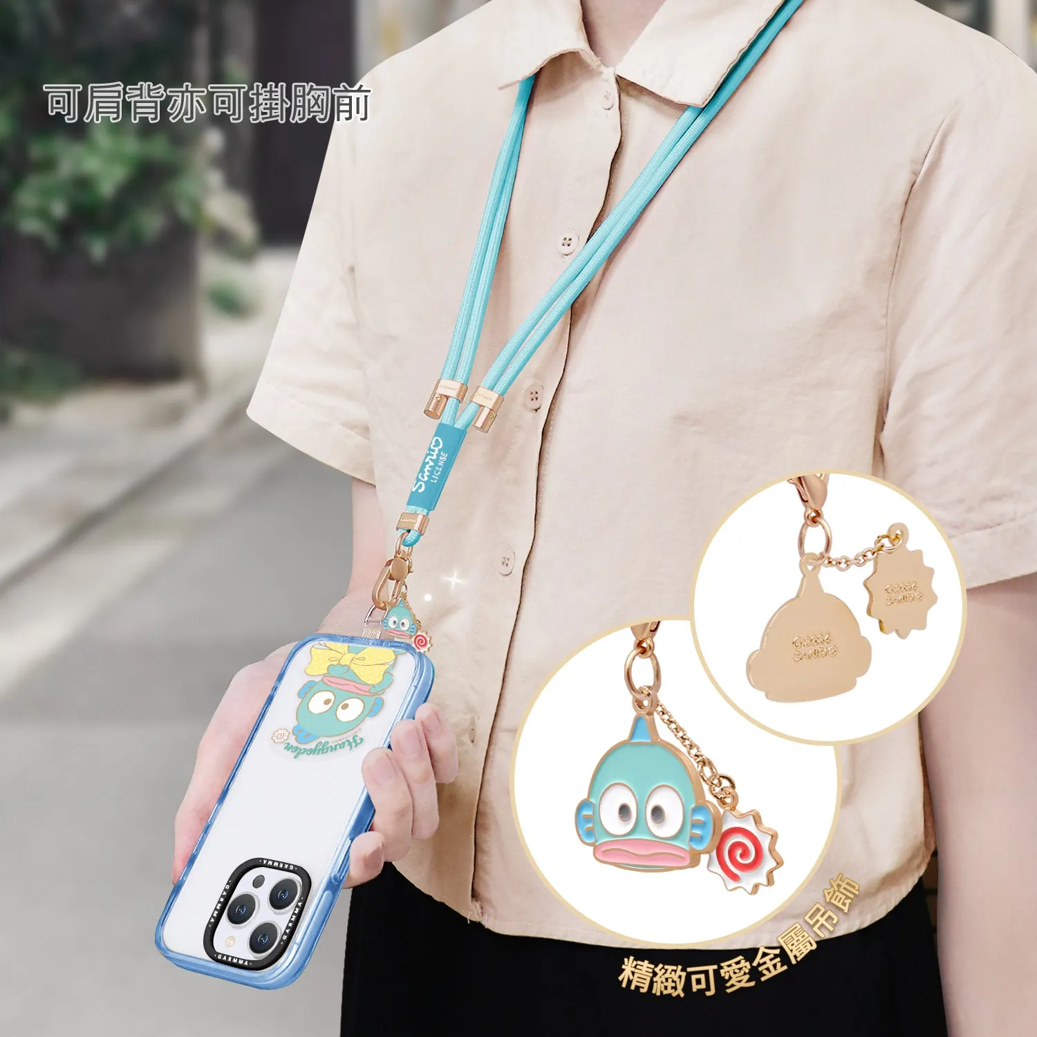 GARMMA Sanrio Characters Metal Charm Phone Buckle Strap Adjustable Lanyard