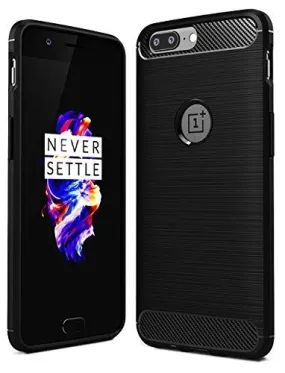 Golden Sand One Plus 5 Cover Original Rugged Armor Shock Proof TPU Case for OnePlus 5 Back Cover Mobile Phone 2017 ,Midnight Black