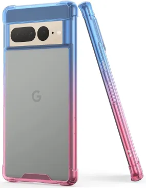 Google Pixel 7 Pro Case, Clear Cute Gradient Slim Phone Case Cover Blue Pink