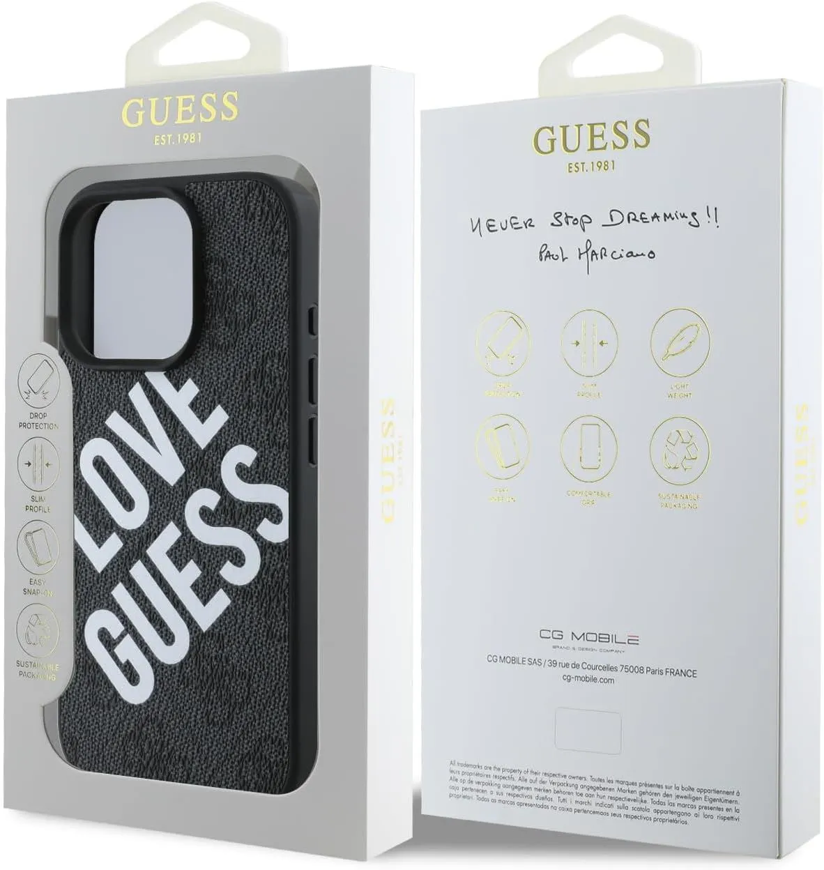 Guess 4G Big Love Logo Leather Case with MagSafe for iPhone 16 Pro Max 6.9" Black - GUHMP16XP4PLGWK