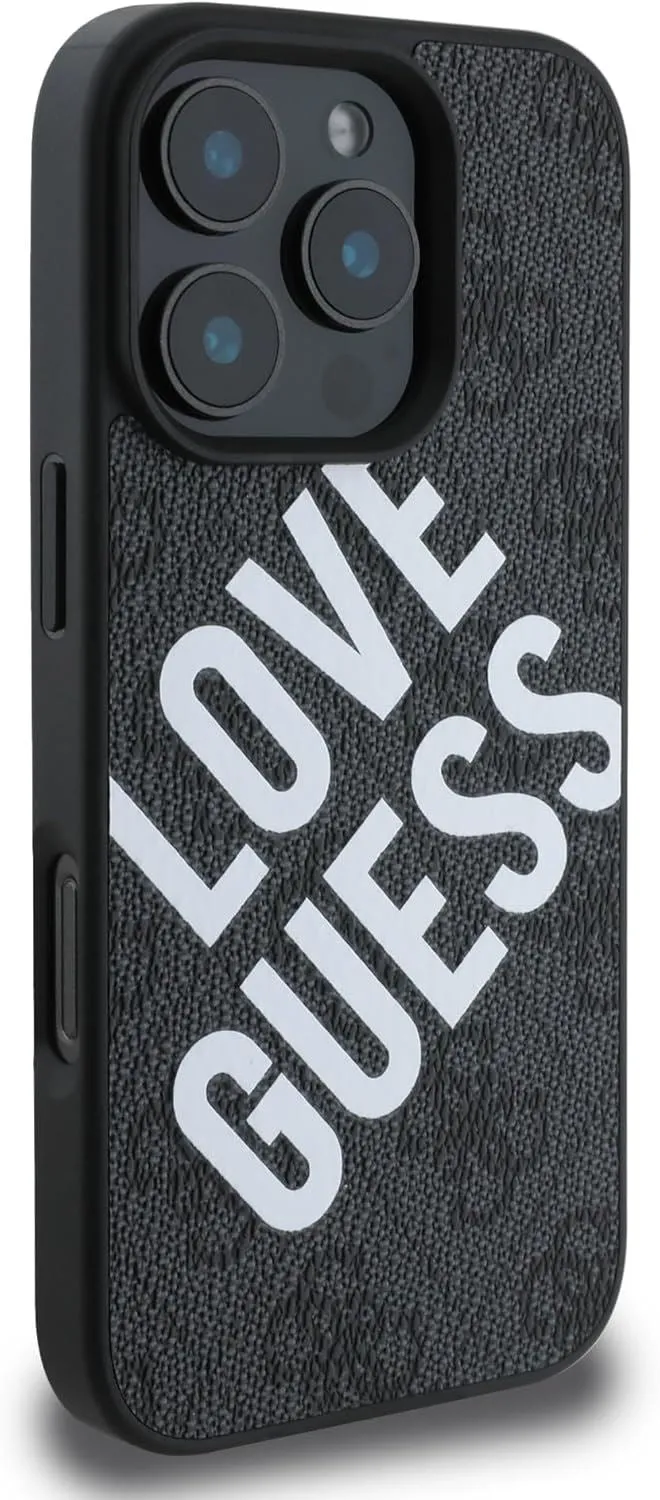 Guess 4G Big Love Logo Leather Case with MagSafe for iPhone 16 Pro Max 6.9" Black - GUHMP16XP4PLGWK