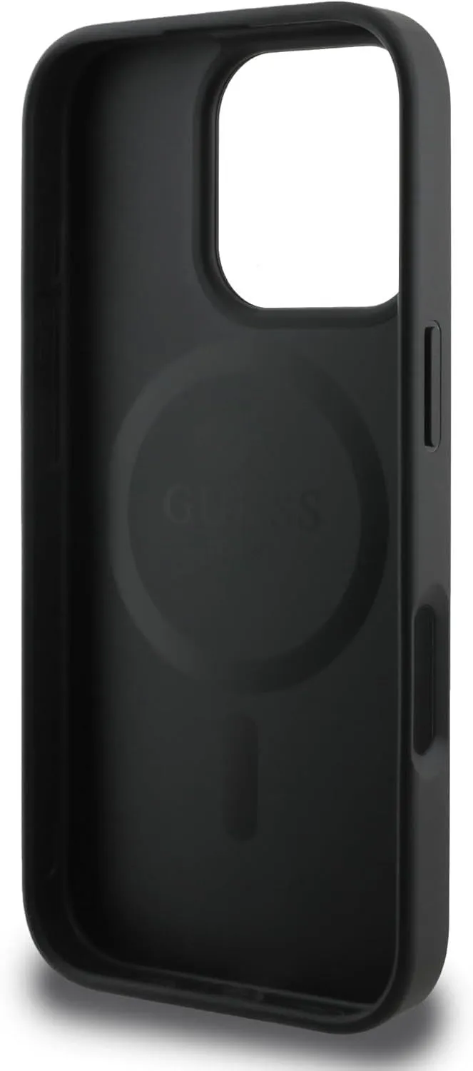 Guess 4G Big Love Logo Leather Case with MagSafe for iPhone 16 Pro Max 6.9" Black - GUHMP16XP4PLGWK