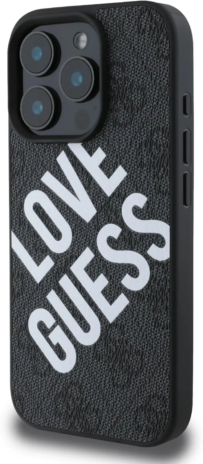 Guess 4G Big Love Logo Leather Case with MagSafe for iPhone 16 Pro Max 6.9" Black - GUHMP16XP4PLGWK