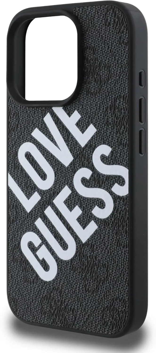 Guess 4G Big Love Logo Leather Case with MagSafe for iPhone 16 Pro Max 6.9" Black - GUHMP16XP4PLGWK