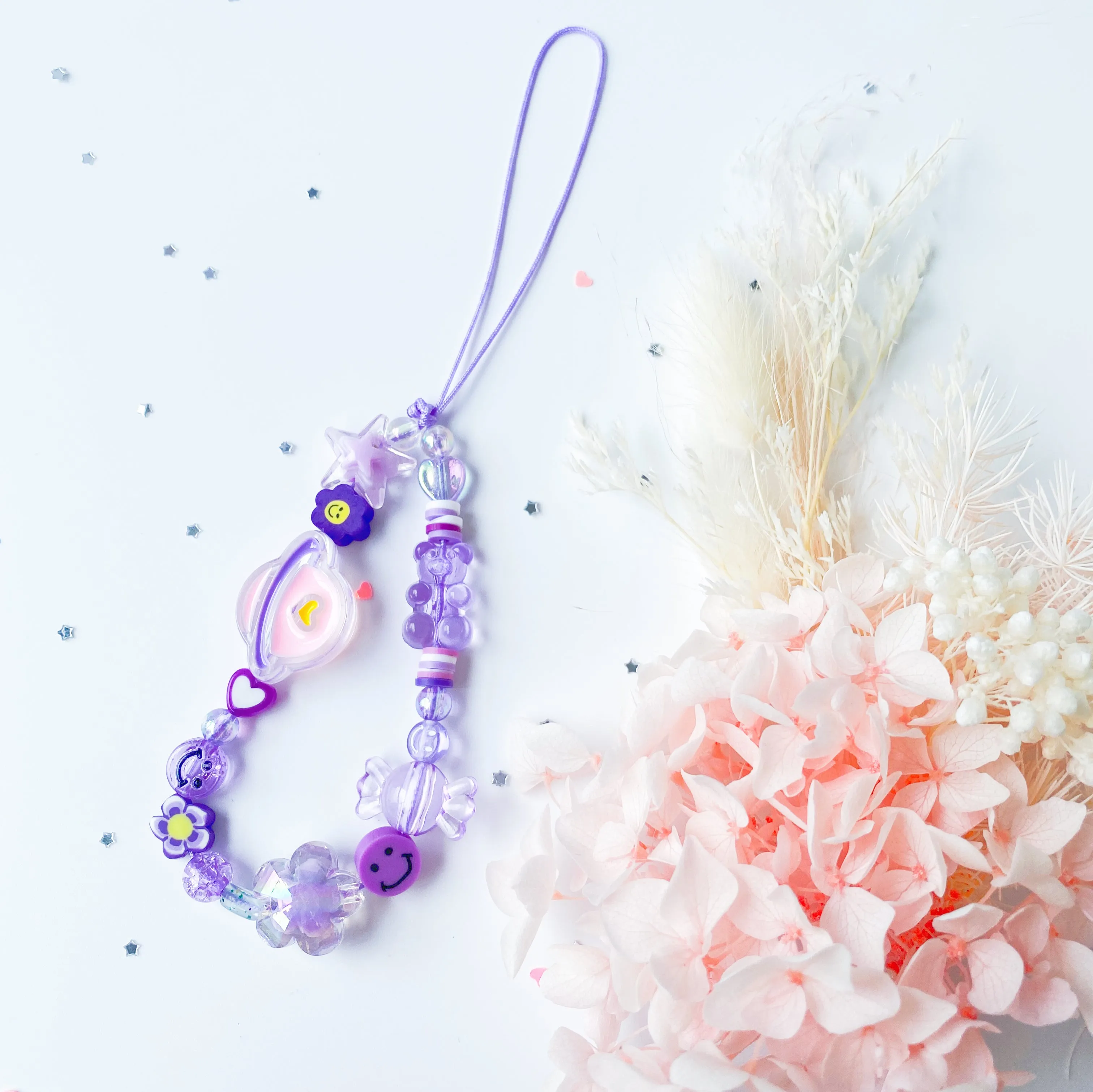 Handmade Straps - Purple Teddy ( 10cm Base )