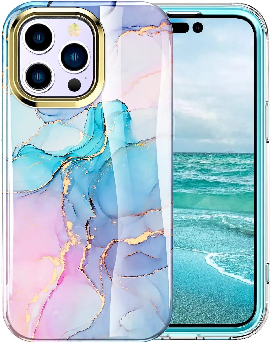 iPhone 14 Pro Max Case 6.7 inch  Slim Full-Body Stylish Shockproof Protective Marble