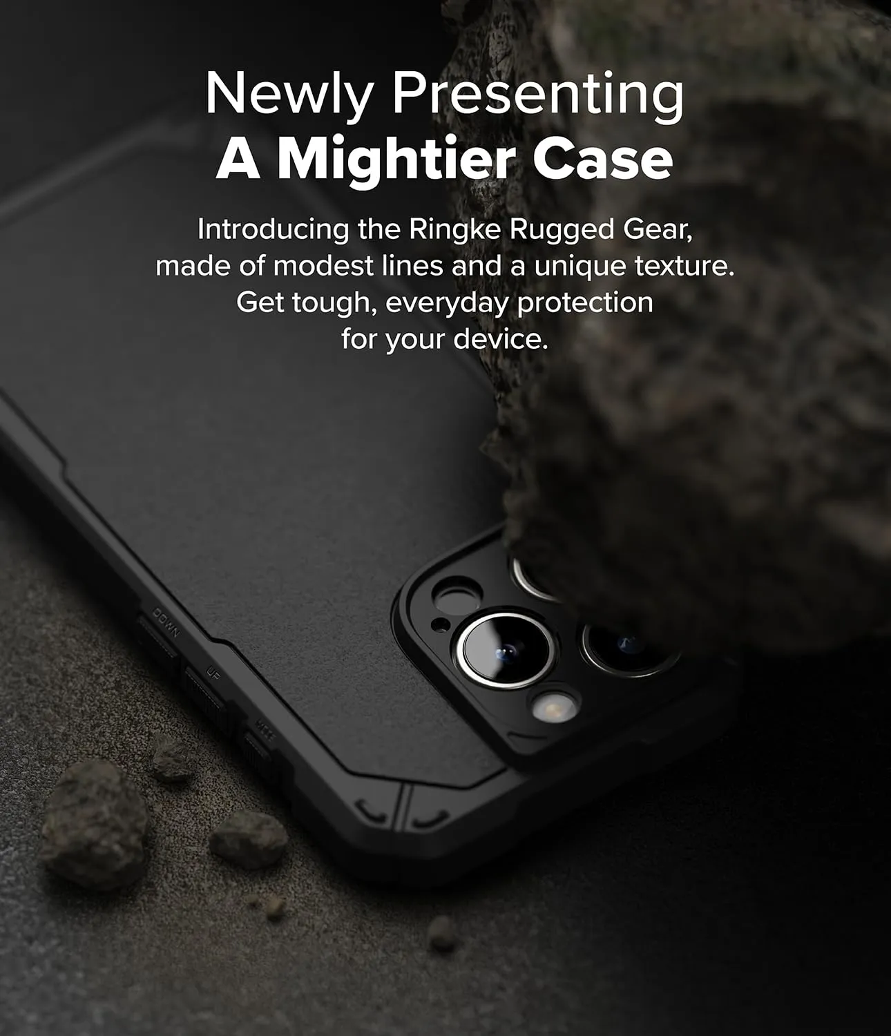 iPhone 16 Pro Back Cover Case | Rugged Gear Magnetic Bumper - Black