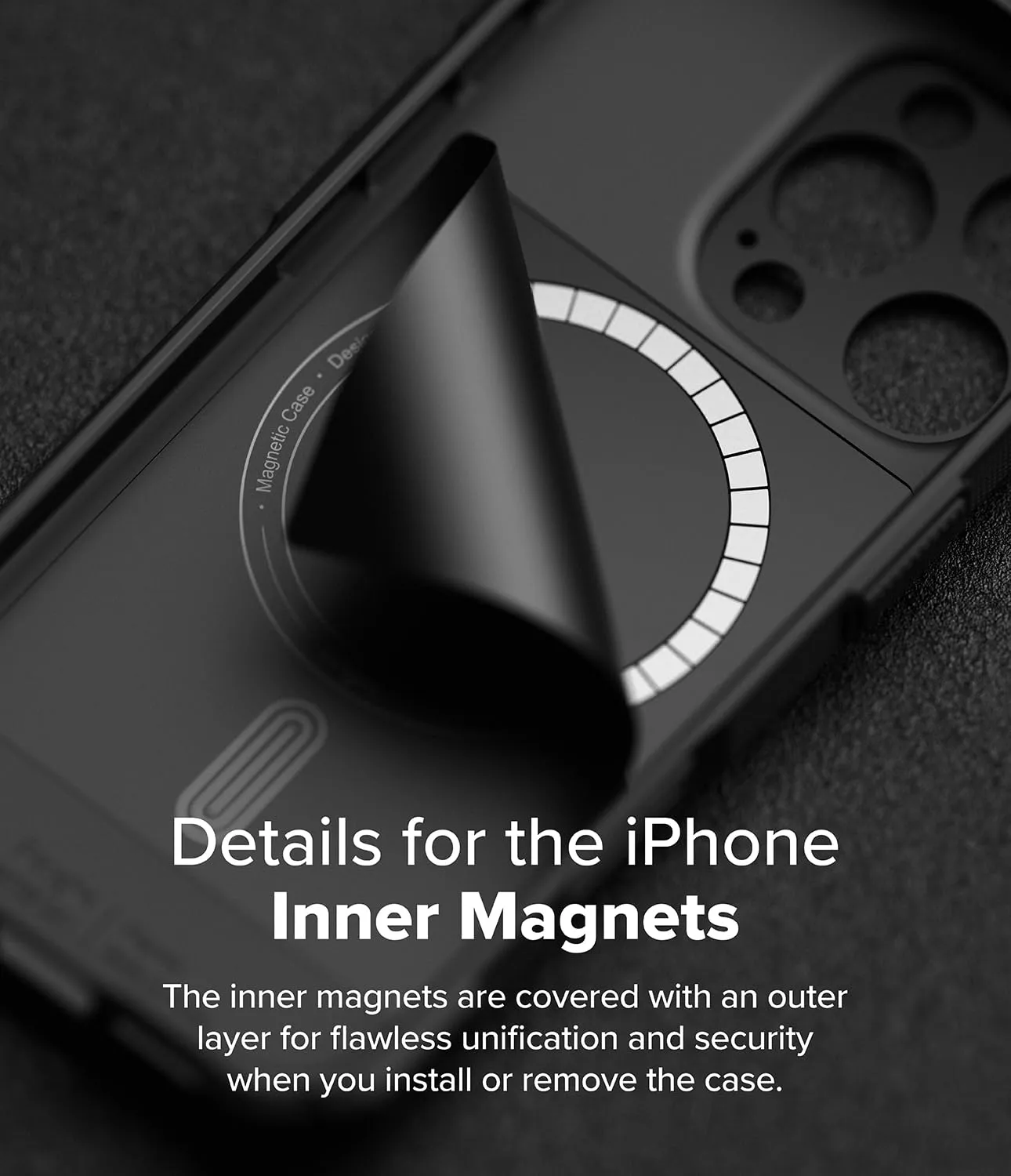 iPhone 16 Pro Back Cover Case | Rugged Gear Magnetic Bumper - Black