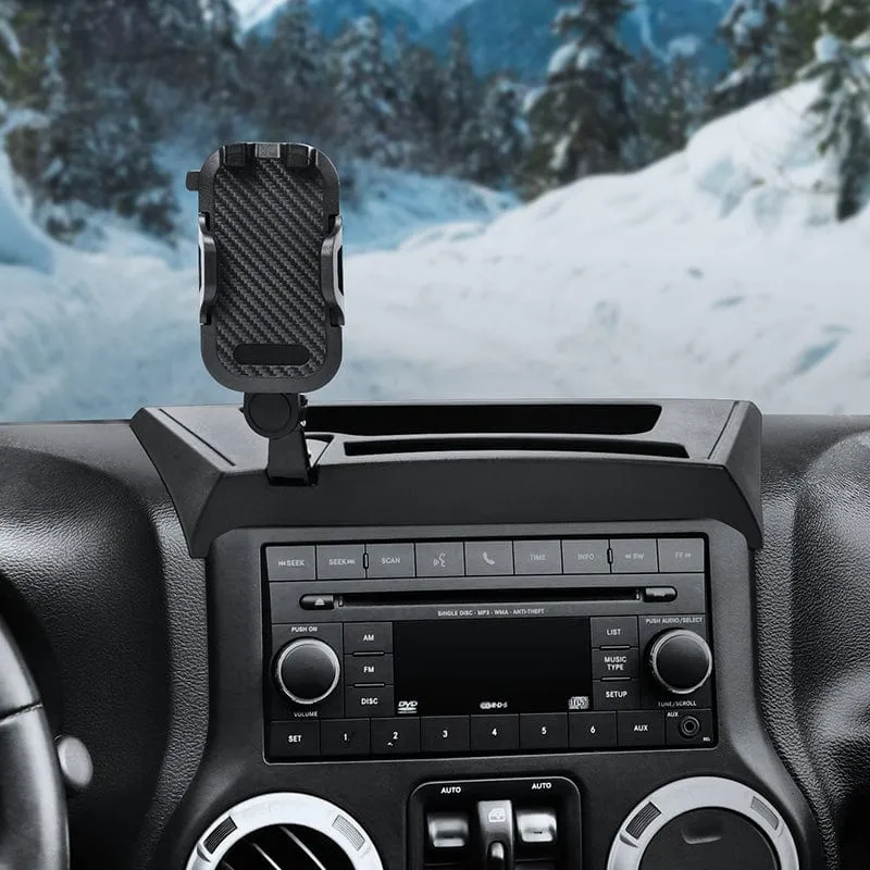 Jeep Phone Mount with Dash Tray Storage Box for 2011-2017 Wrangler JK JKU