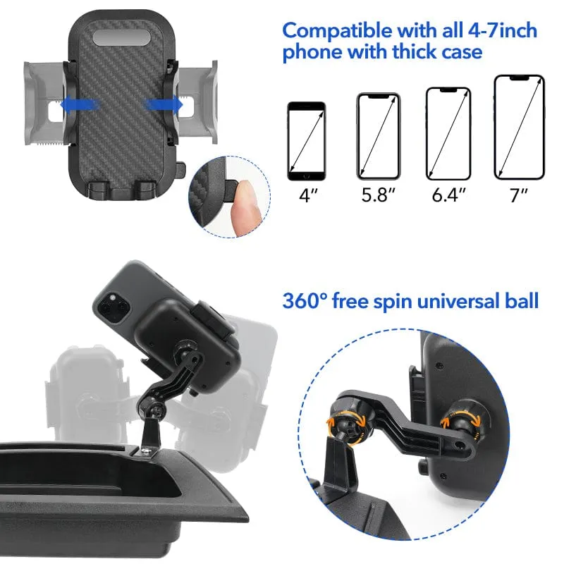 Jeep Phone Mount with Dash Tray Storage Box for 2011-2017 Wrangler JK JKU