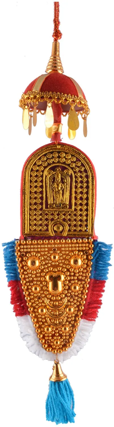 Kerala Stores Plastic Nettipattam Car Decor Hanging ( Multi-Coloured, 9 cm x 6.5 cm x 30 cm )