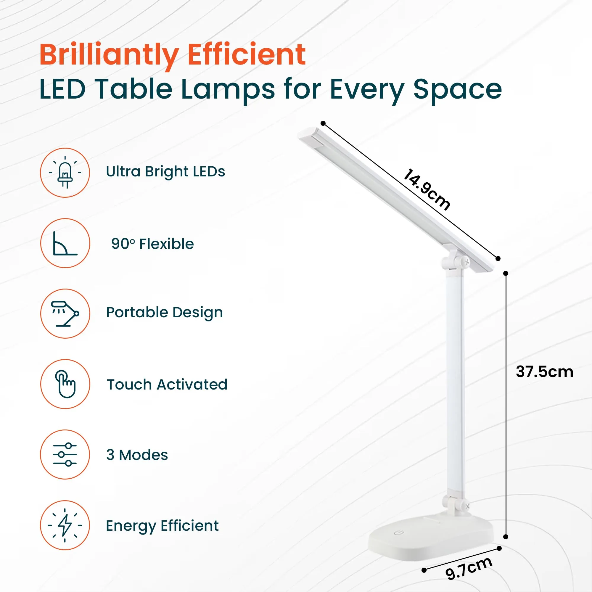 Kuber Industries Folding Mobile Phone Stand Lamp|White Light USB Plug-in|Led Table Lamp (White)