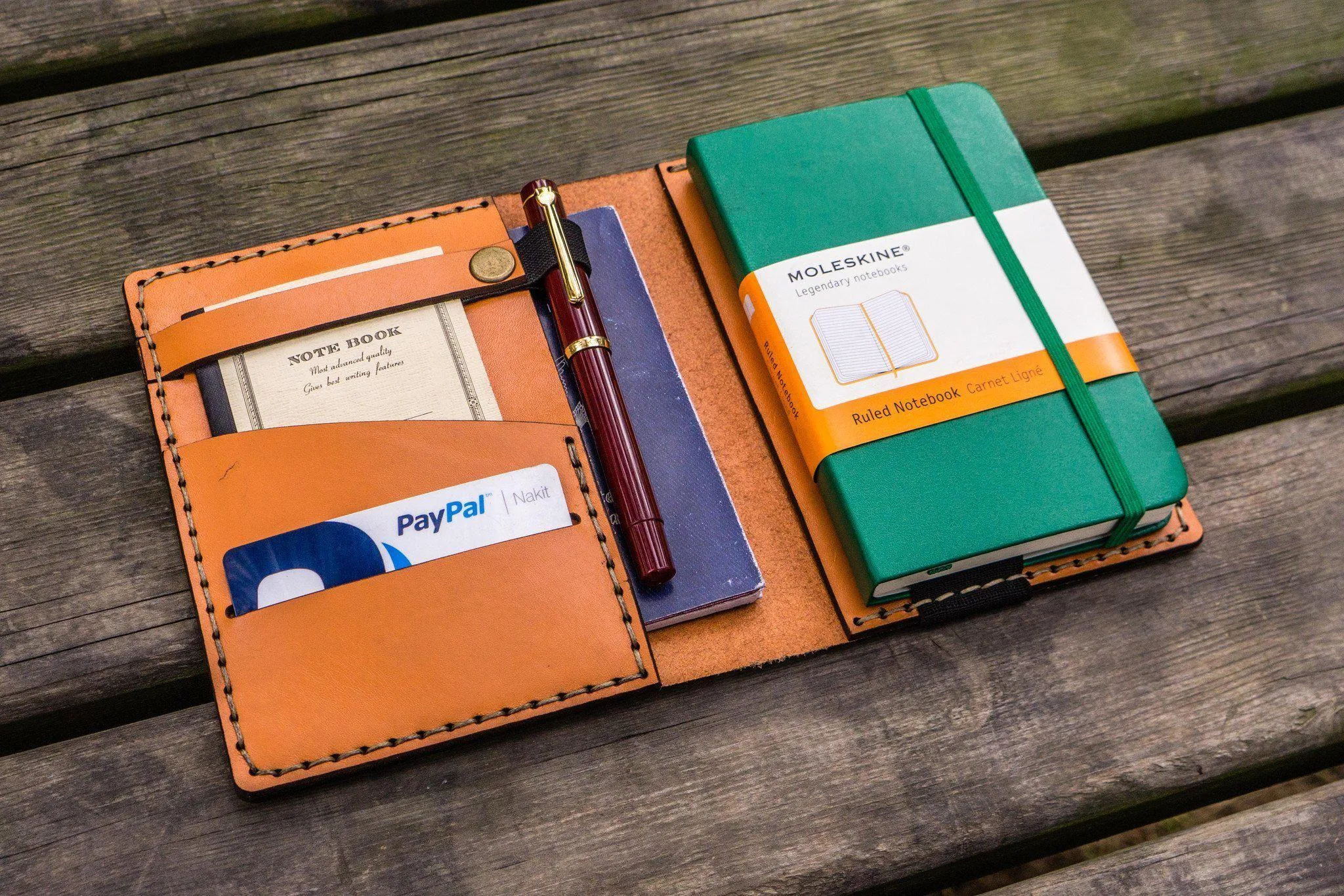 Leather Hobonichi Techo (A6) Planner Cover - Orange