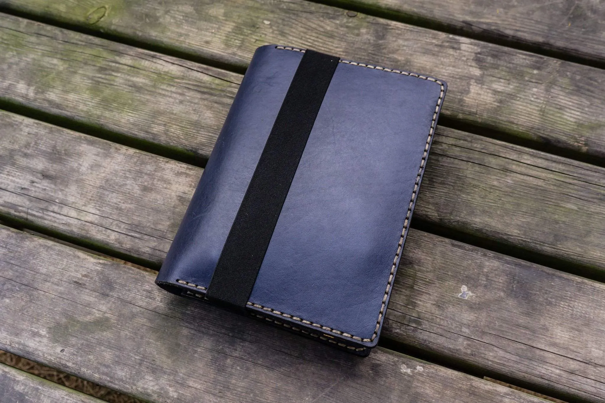 Leather Leuchtturm1917 A5 Notebook Cover - Navy Blue