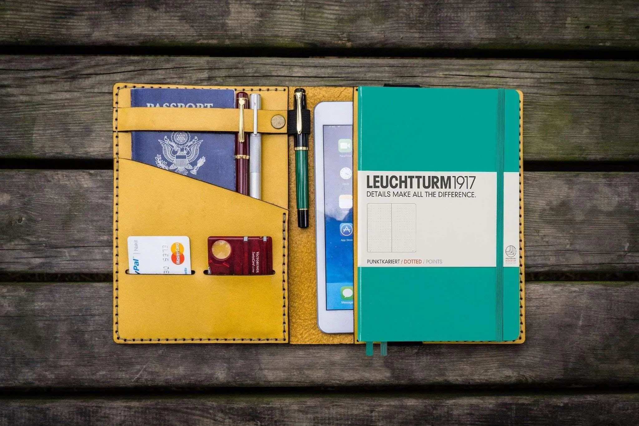 Leather Leuchtturm1917 A5 Notebook Cover - Yellow