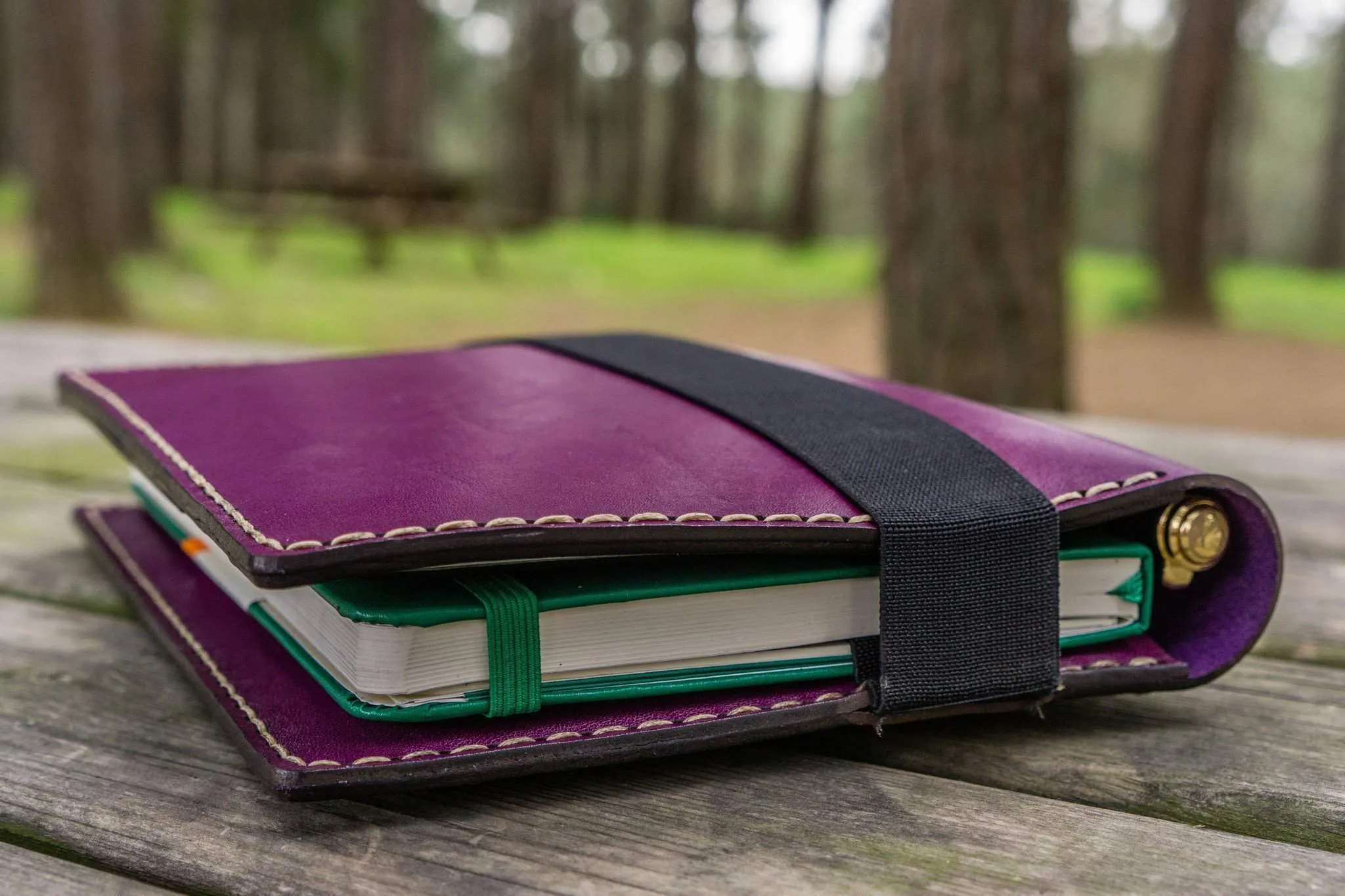 Leather Rhodia A5 Notebook & iPad Mini Cover - Purple