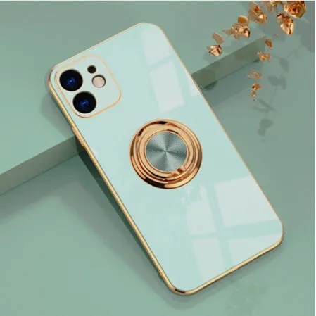 Luxury Royal Plating Ring Holder Phone Case For iPhone - 16, 16 Pro, 16 Plus, 16 Pro Max