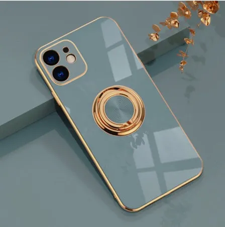 Luxury Royal Plating Ring Holder Phone Case For iPhone - 16, 16 Pro, 16 Plus, 16 Pro Max