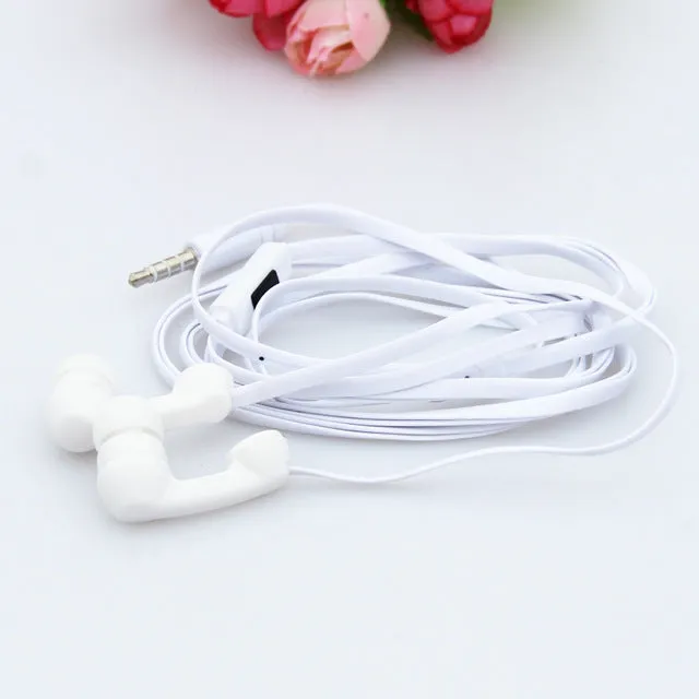 MOONBIFFY Earphone Microphone 3.5MM Stereo Music For iphone Samsung Quality MP3/4 Earphones