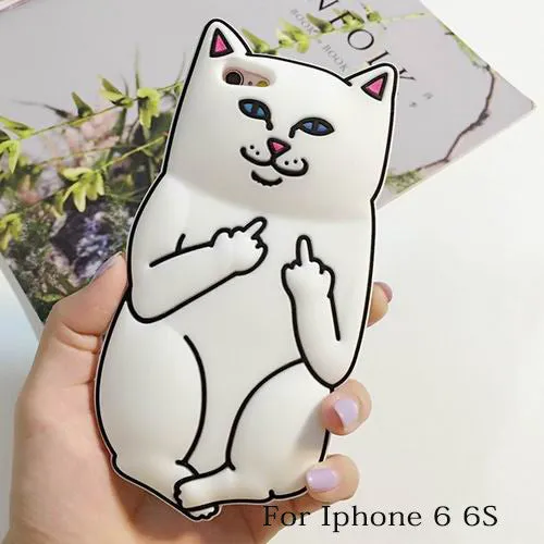 New Hot Pocket White Cat Soft Silicon Phone Back Cover Phone Case For iPhone 4 4S 5 5S SE 6 6S 6Plus 6SPlus