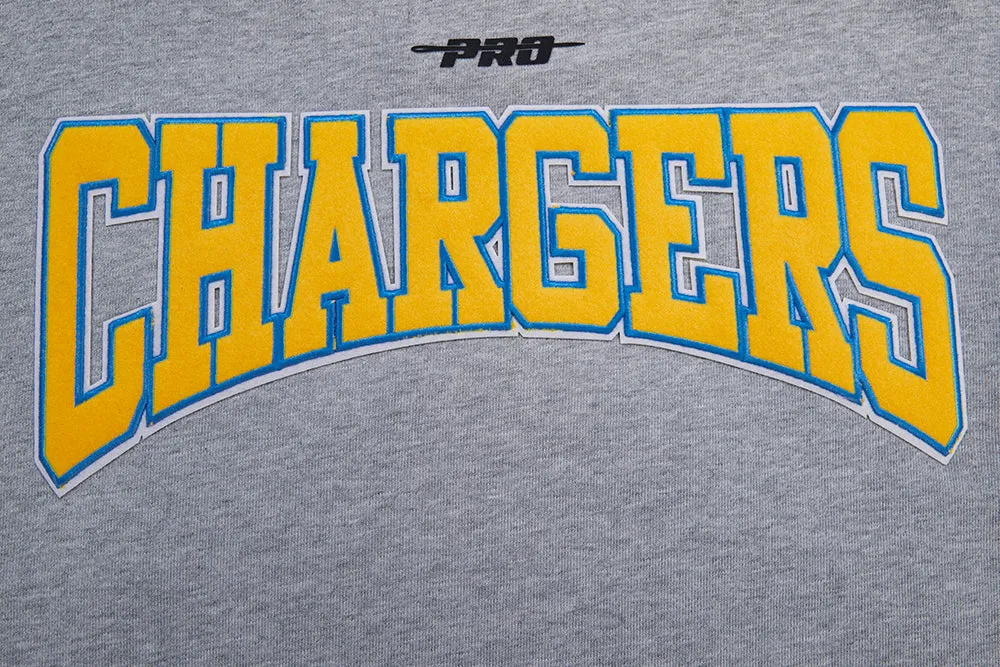 NFL LOS ANGELES CHARGERS CREST EMBLEM MEN'S RIB CREWNECK (HEATHER GREY/ROYAL)