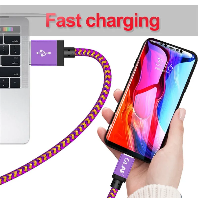 OLAF Micro USB Cable 1m 2m 3m Fast Charge USB Data Cable for Samsung S6 S7 Xiaomi 4X LG Tablet Android Mobile Phone USB Charging