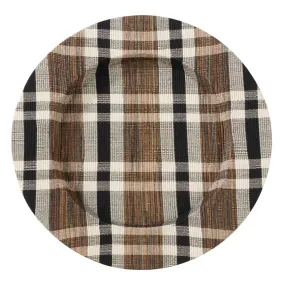 Olivia Round Water Hyacinth Woven Plaid Chargers - Natural Set of 4