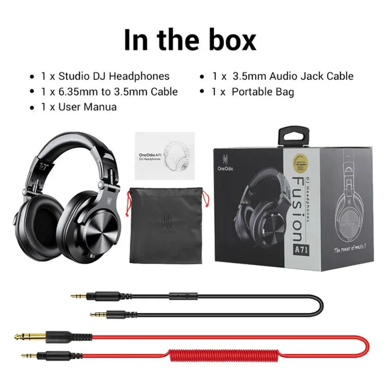 Oneodio A71 Wired Headphones for Computer Phone with Mic over Ear Stereo Hi-Res Headset Studio Headphone for Recording Monitor