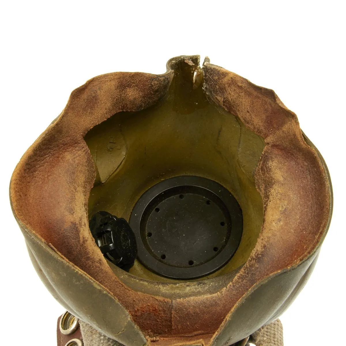 Original British WWII RAF Named Type C Leather Flying Helmet with Mk VIII Goggles and Oxygen Mask