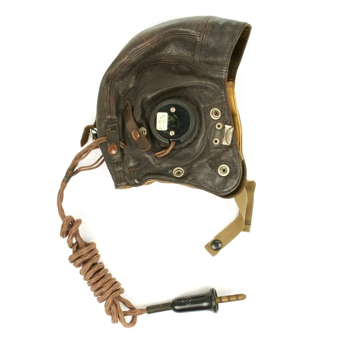 Original British WWII RAF Named Type C Leather Flying Helmet with Mk VIII Goggles and Oxygen Mask