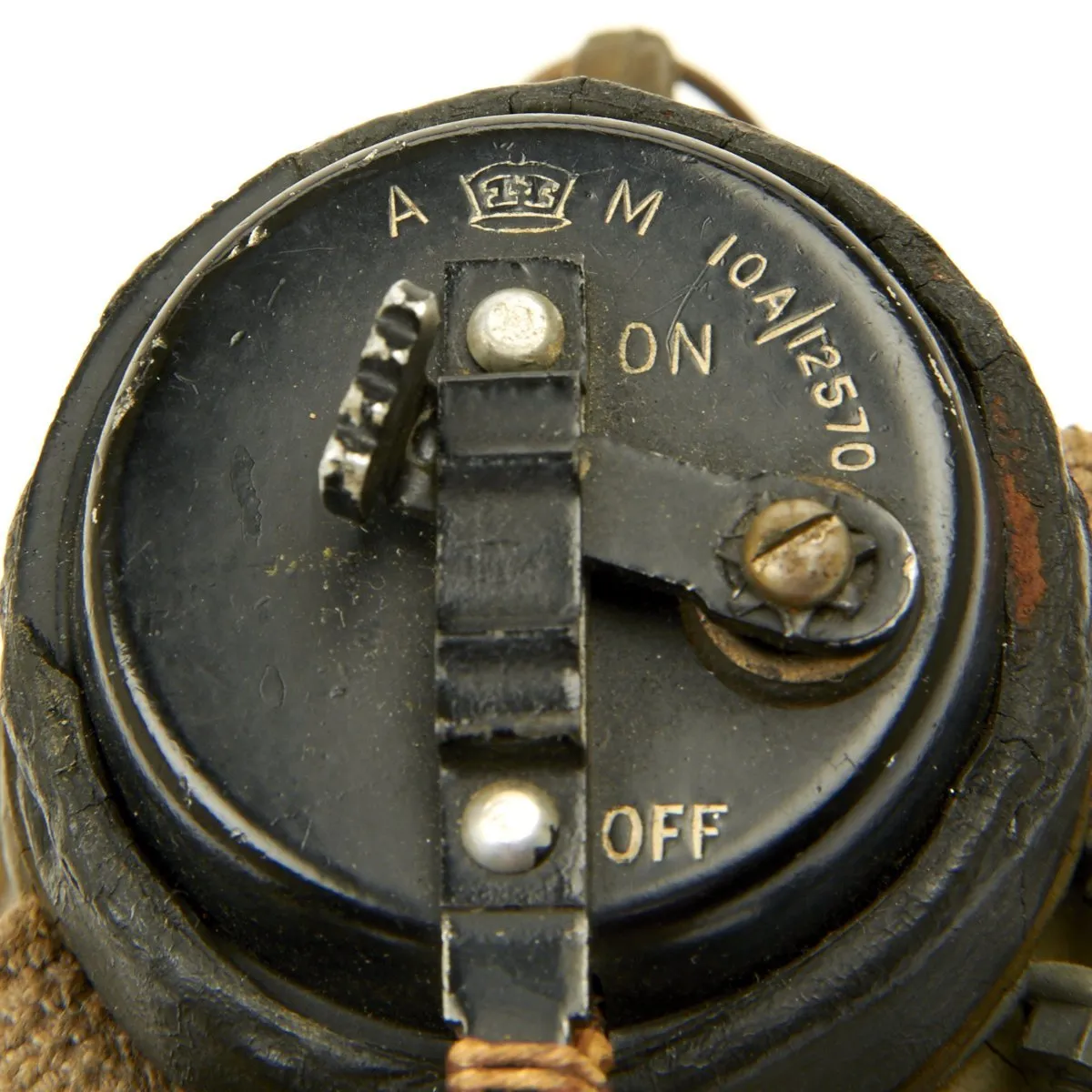 Original British WWII RAF Named Type C Leather Flying Helmet with Mk VIII Goggles and Oxygen Mask