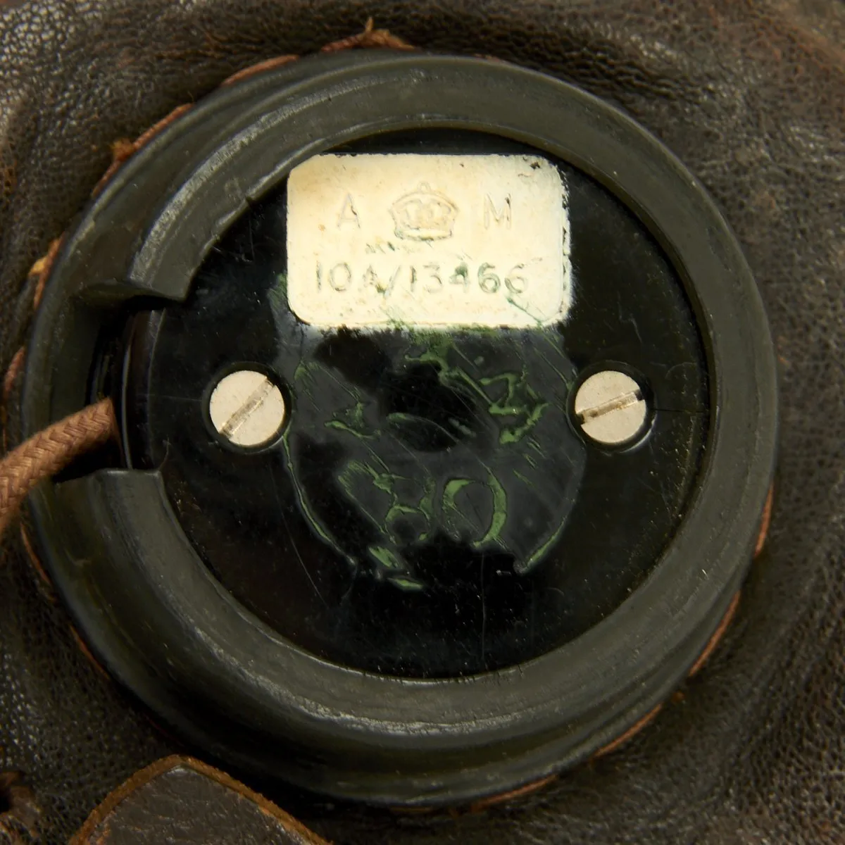 Original British WWII RAF Named Type C Leather Flying Helmet with Mk VIII Goggles and Oxygen Mask