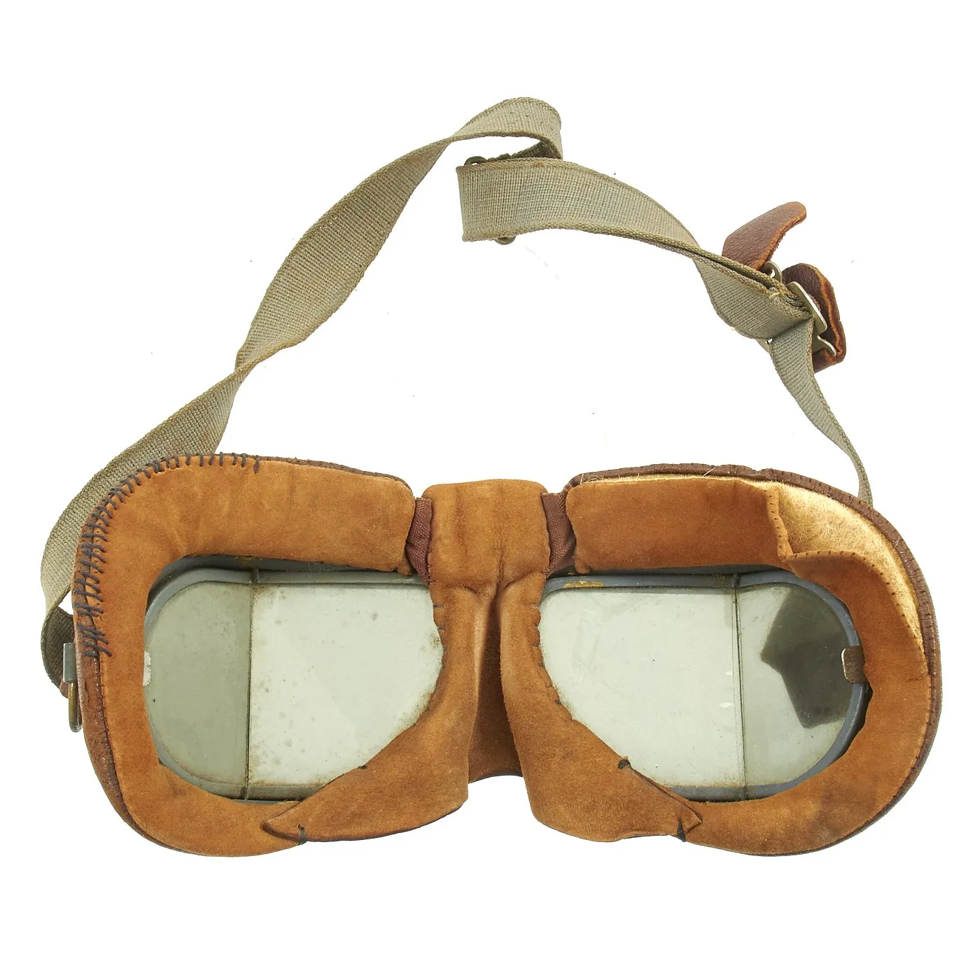 Original British WWII RAF Type C Leather Flying Helmet with Mk VIII Goggles and Oxygen Mask