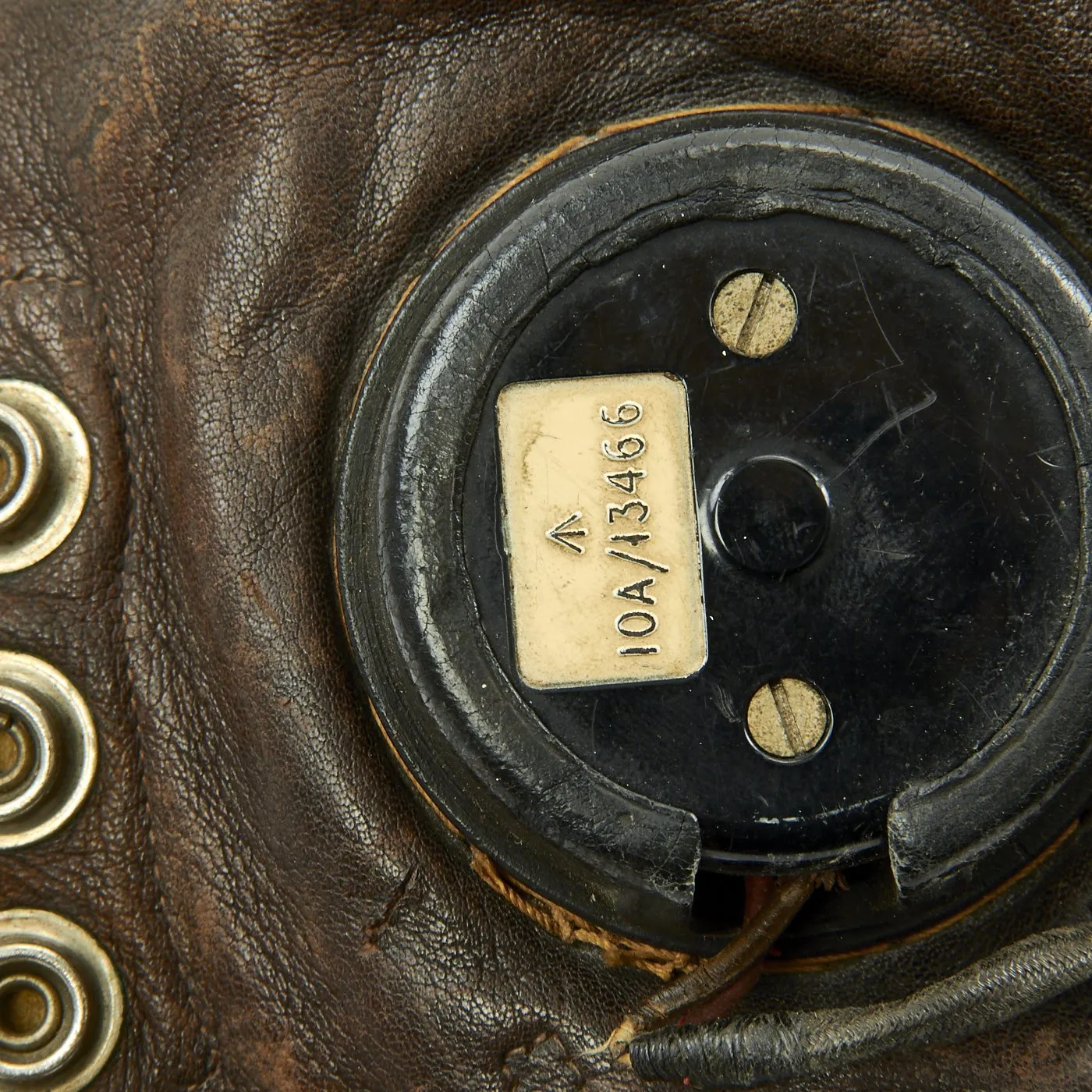 Original British WWII RAF Type C Leather Flying Helmet with Mk VIII Goggles and Oxygen Mask