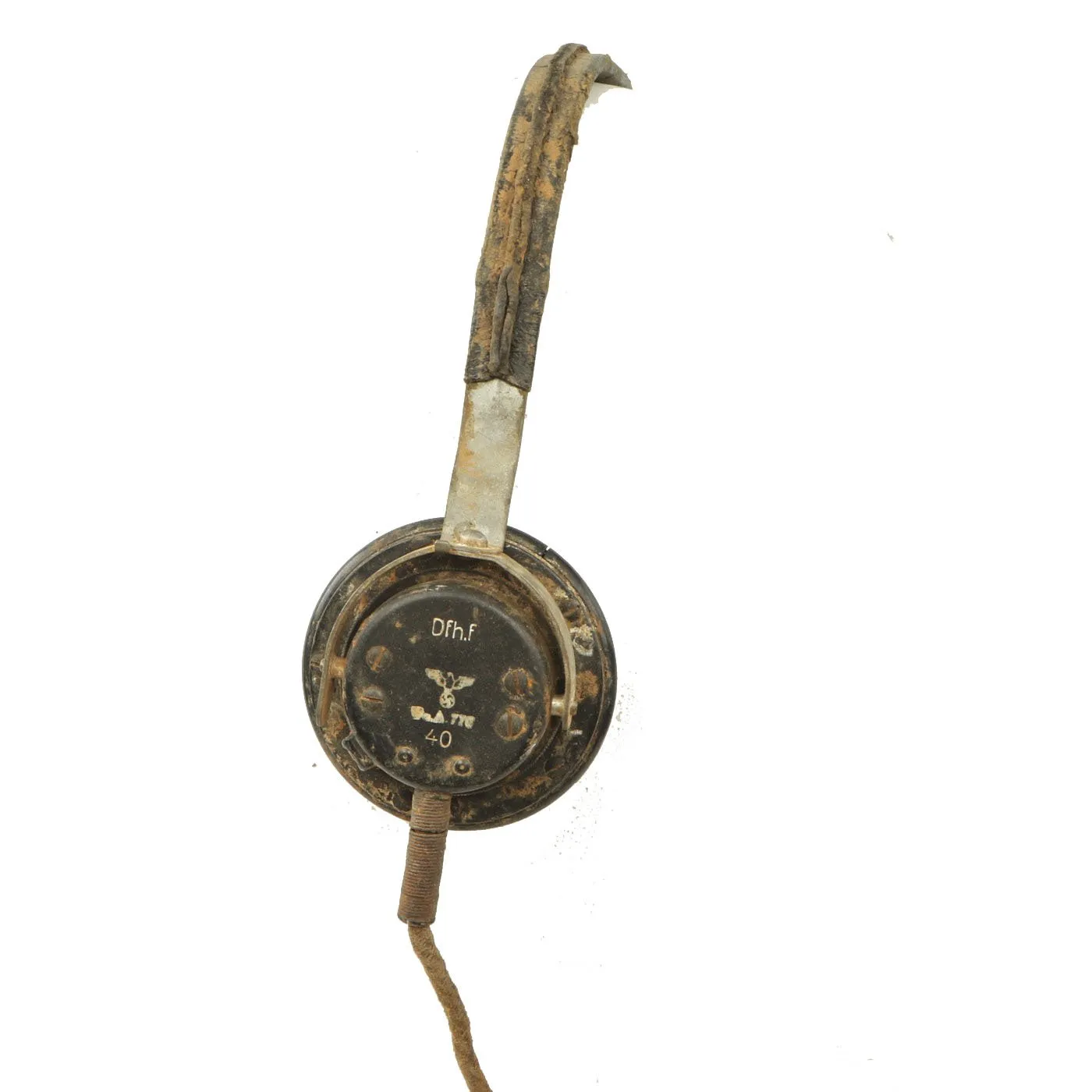 Original German WWII Dfh.f Telephone Receiver Model F Headphones - dated 1940