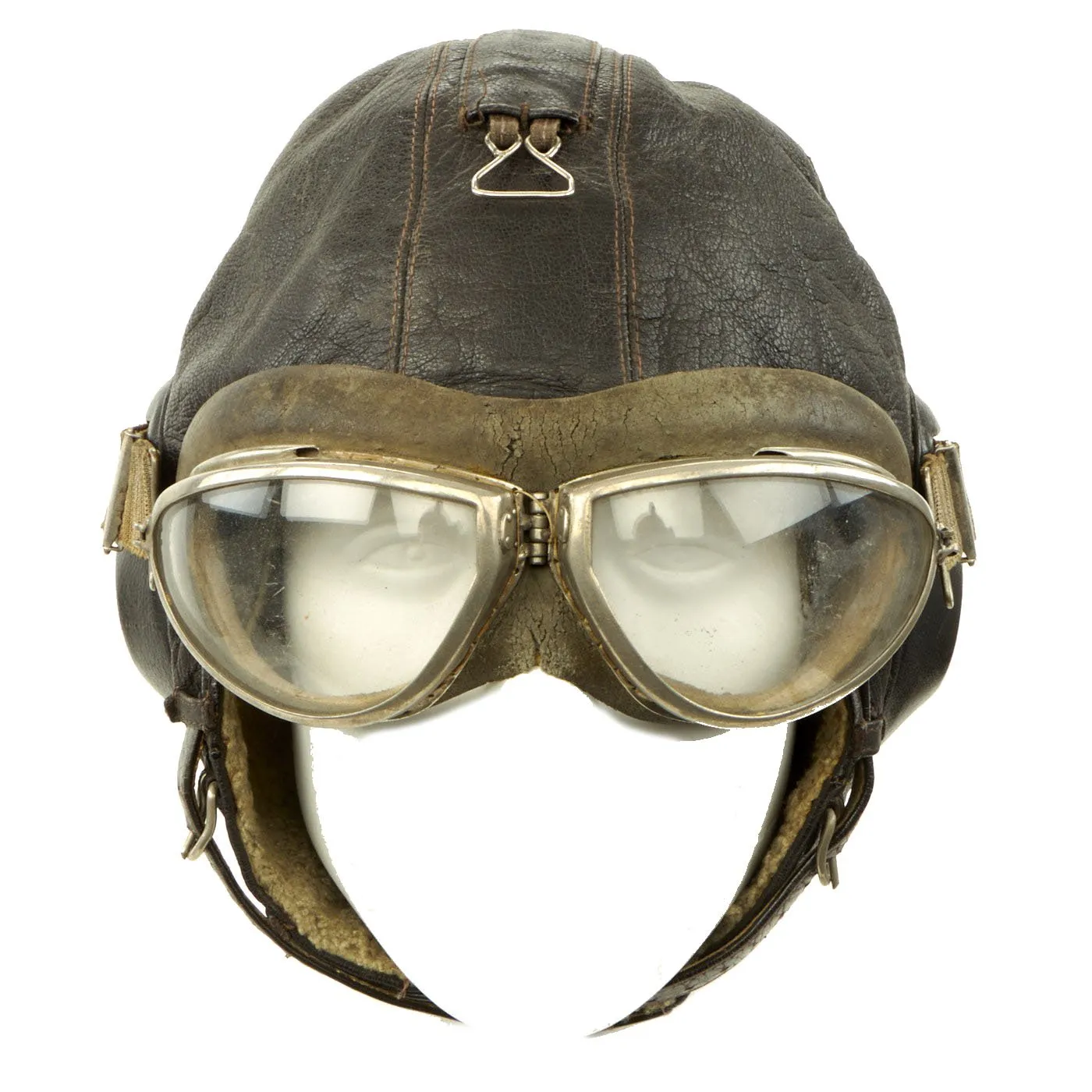 Original German WWII Luftwaffe 57cm LKpW101 Winter Flying Helmet with Headphones & Goggles