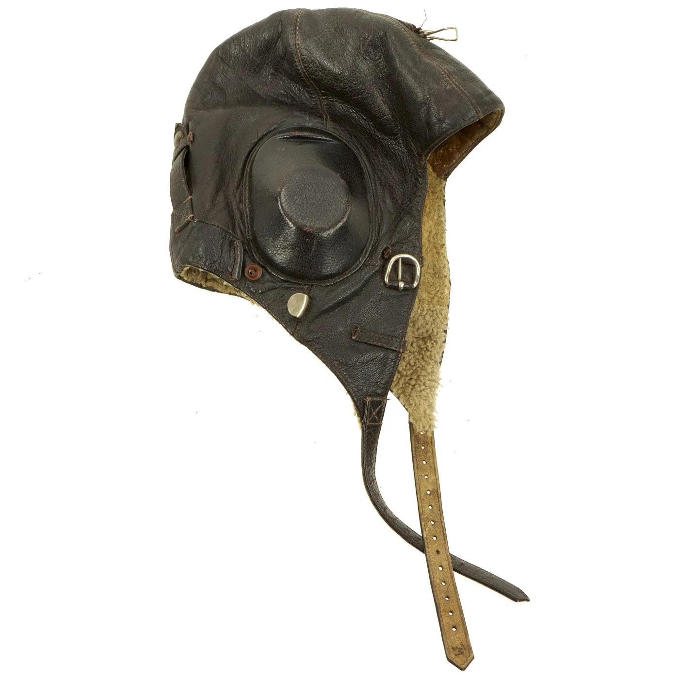 Original German WWII Luftwaffe 57cm LKpW101 Winter Flying Helmet with Headphones & Goggles