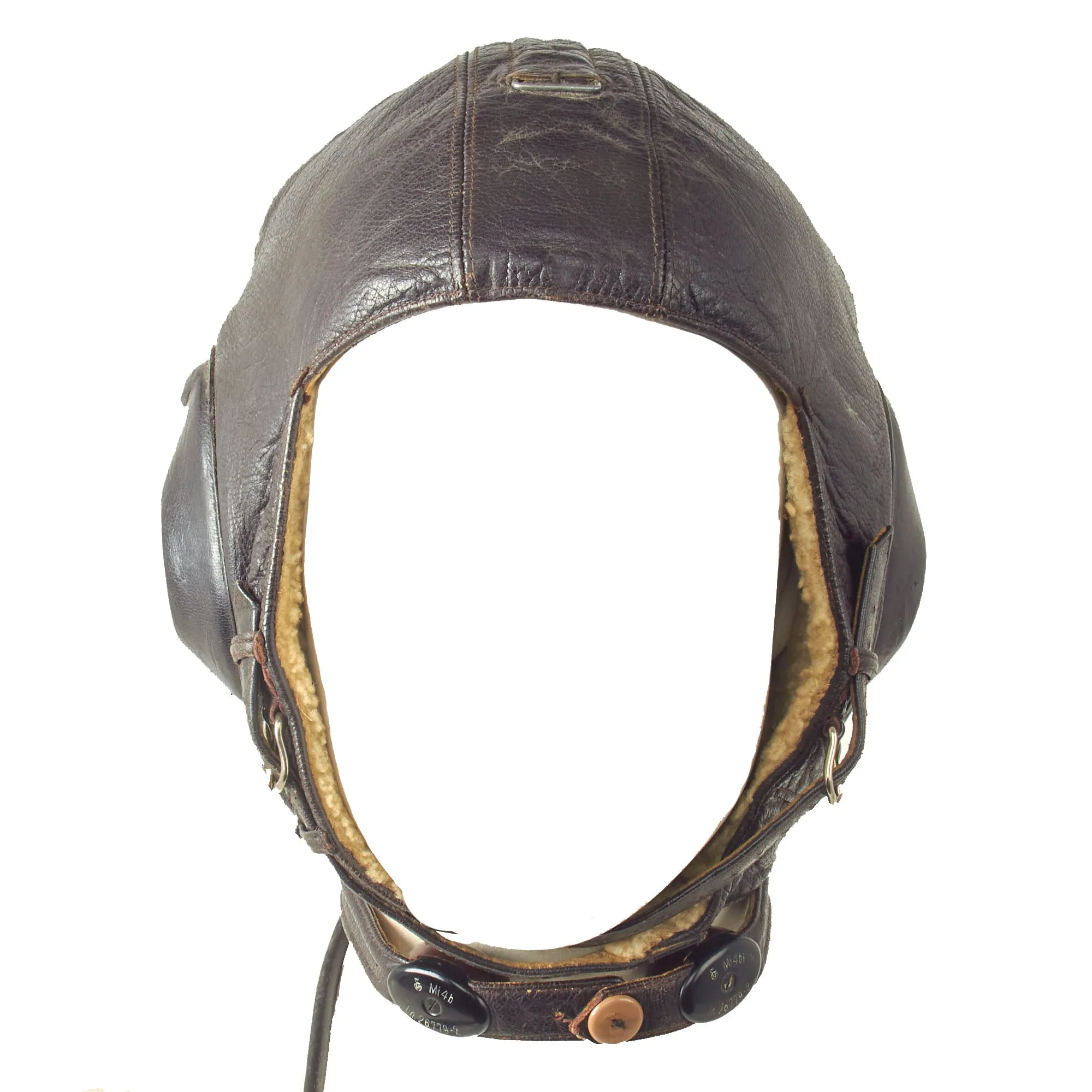 Original German WWII Luftwaffe LKpW101 Winter Flying Helmet by Siemens with Avionics & Goggles - Size 56