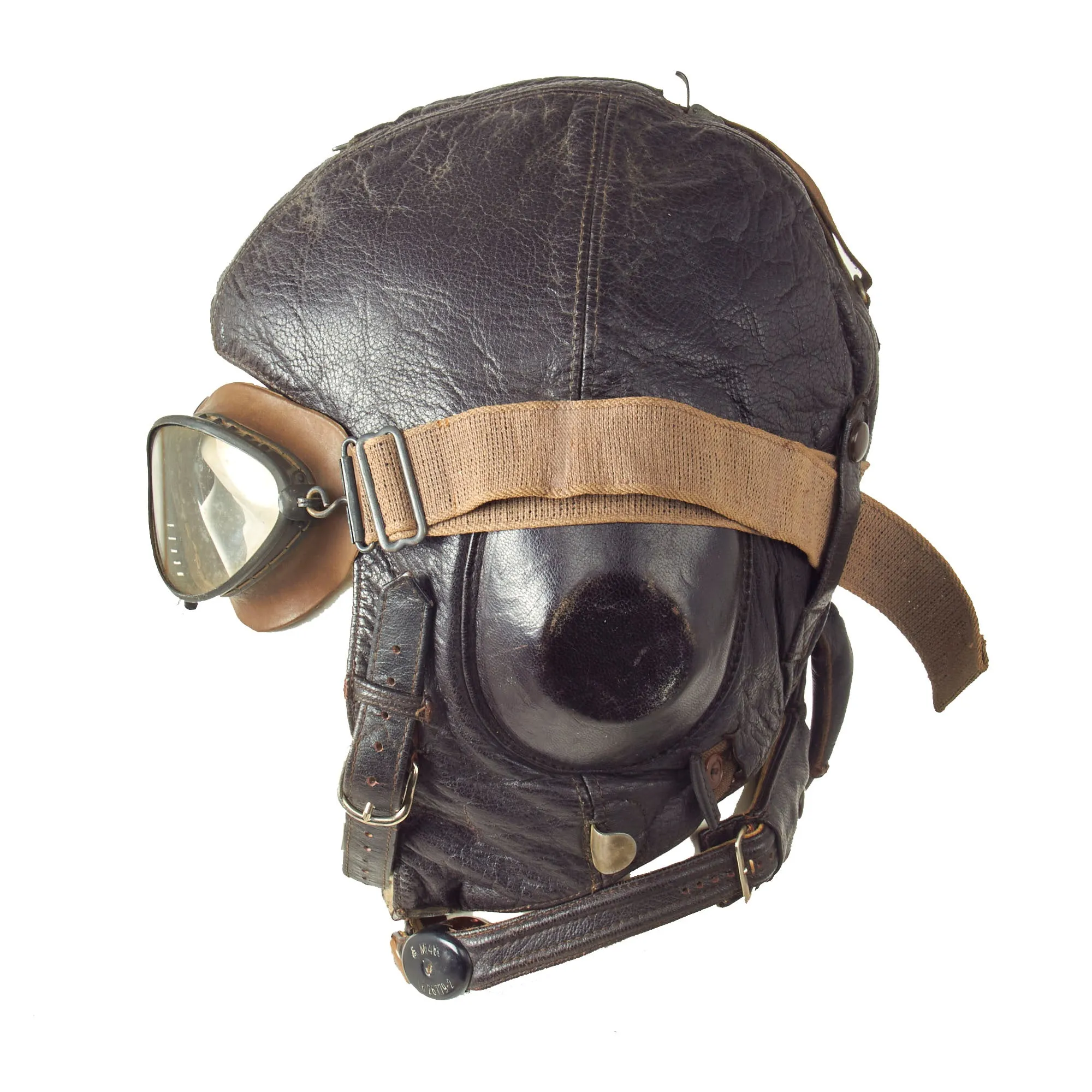 Original German WWII Luftwaffe LKpW101 Winter Flying Helmet by Siemens with Avionics & Goggles - Size 56