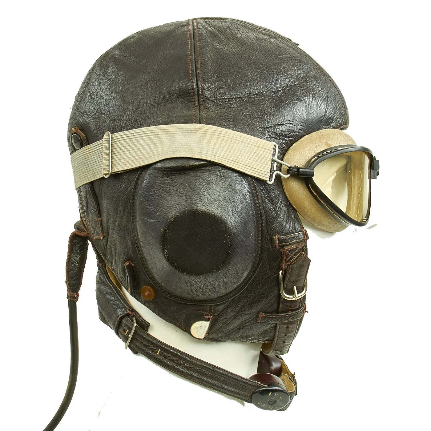 Original German WWII Luftwaffe LKpW101 Winter Flying Helmet with Goggles and AK 39 Wrist Compass