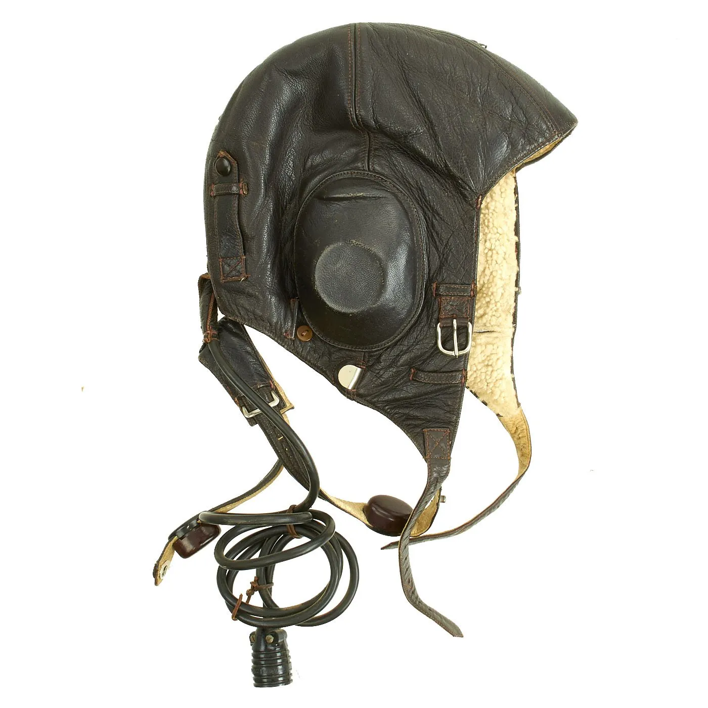 Original German WWII Luftwaffe LKpW101 Winter Flying Helmet with Goggles and AK 39 Wrist Compass